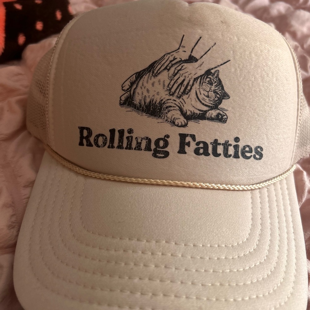 Rolling Fatties Beige Trucker Hat
